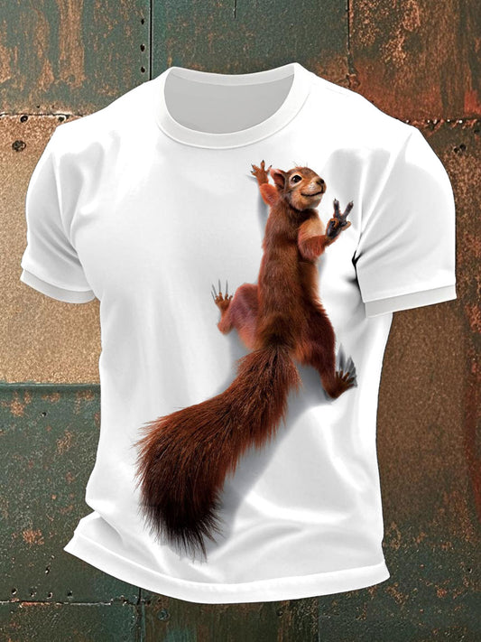 Freizeit-T-Shirts mit Eichhörnchen-Print für Männer