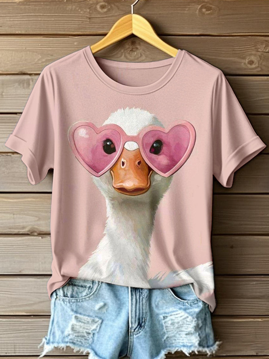 Frauen lustige Ente Kunstdruck Vintage T-Shirt