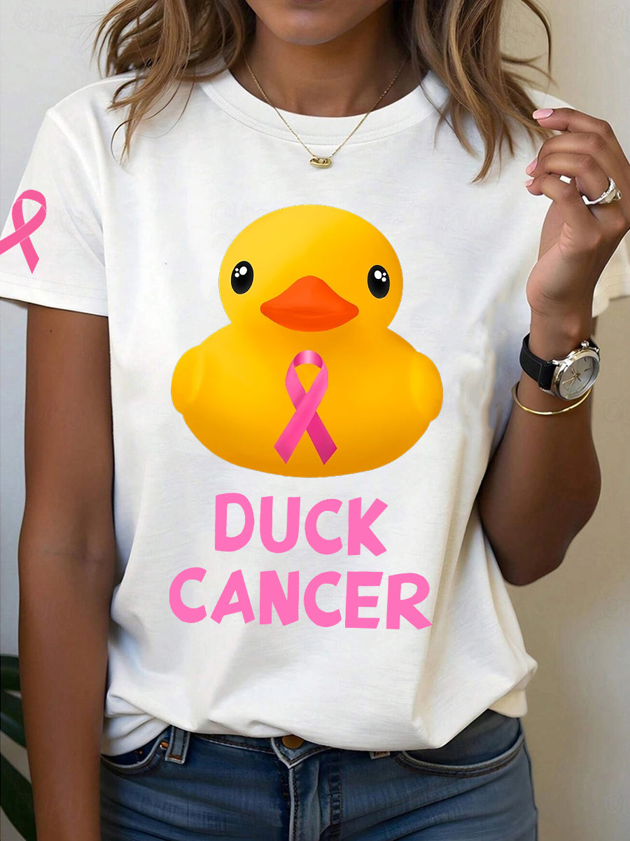 Frauen Brustkrebs Bewusstsein DUCK KREBS Print T-Shirt