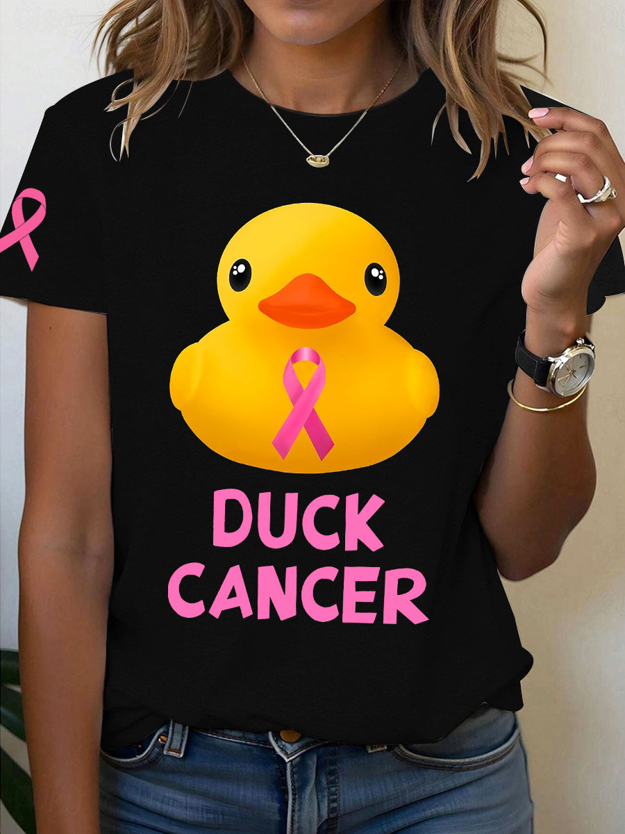 Frauen Brustkrebs Bewusstsein DUCK KREBS Print T-Shirt