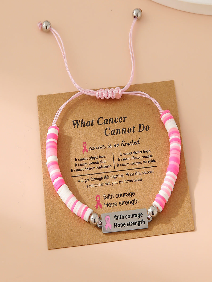 Frauen Mut Stärke Rosa Band Brustkrebs Bewusstsein Armband