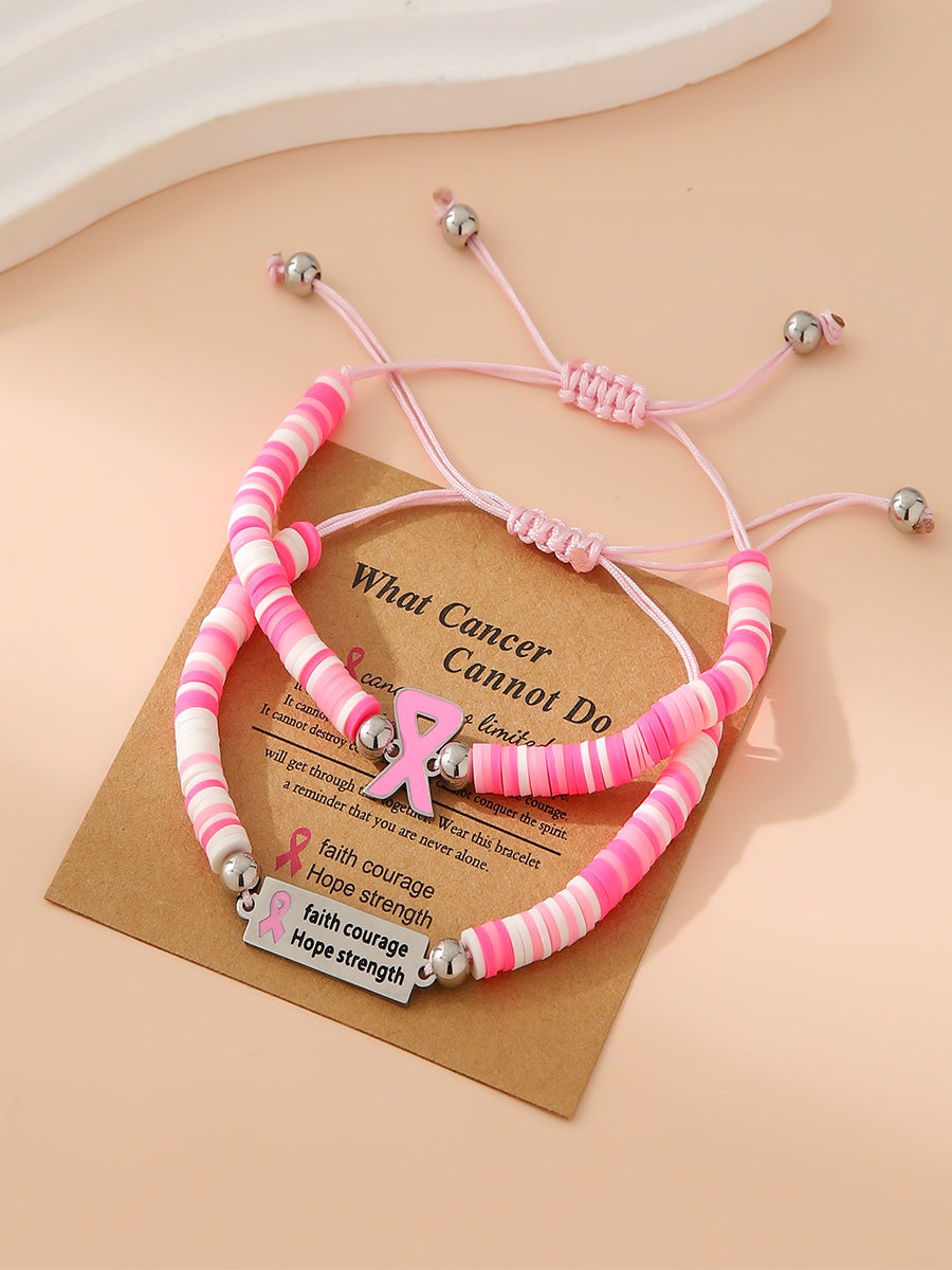 Frauen Mut Stärke Rosa Band Brustkrebs Bewusstsein Armband