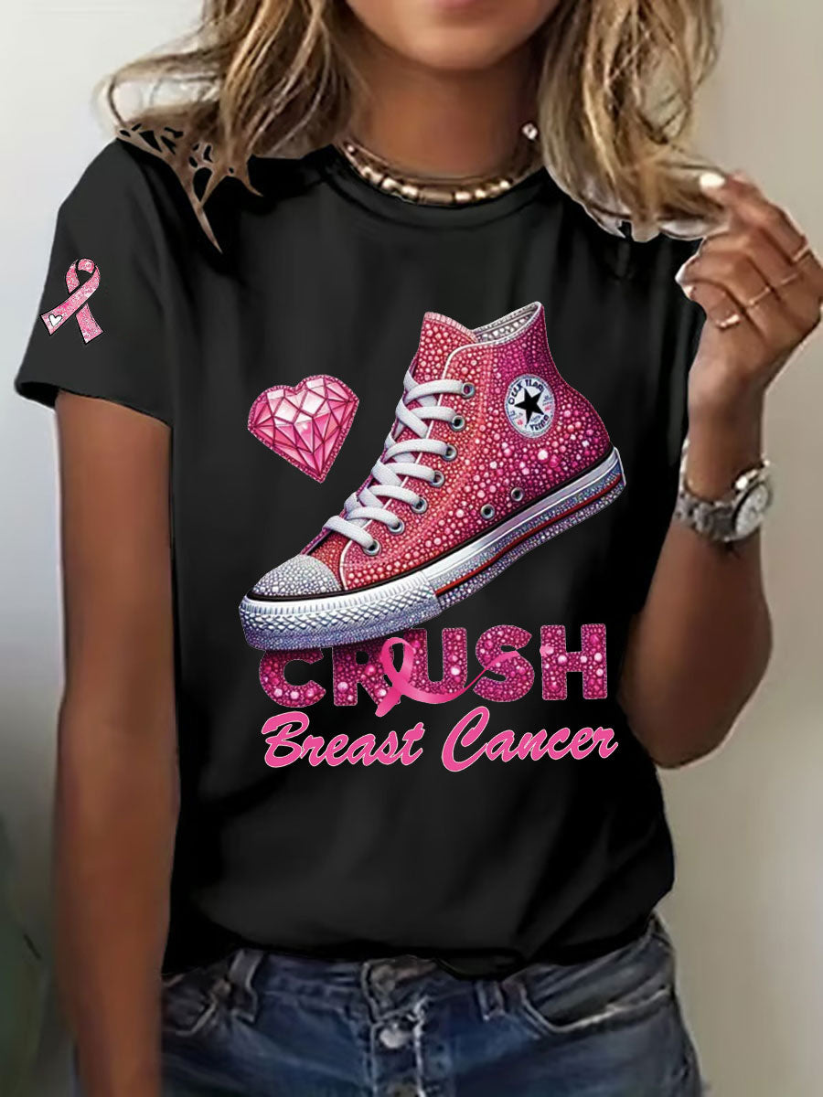 Frauen Crush Brustkrebs gedruckt lässig T-Shirt