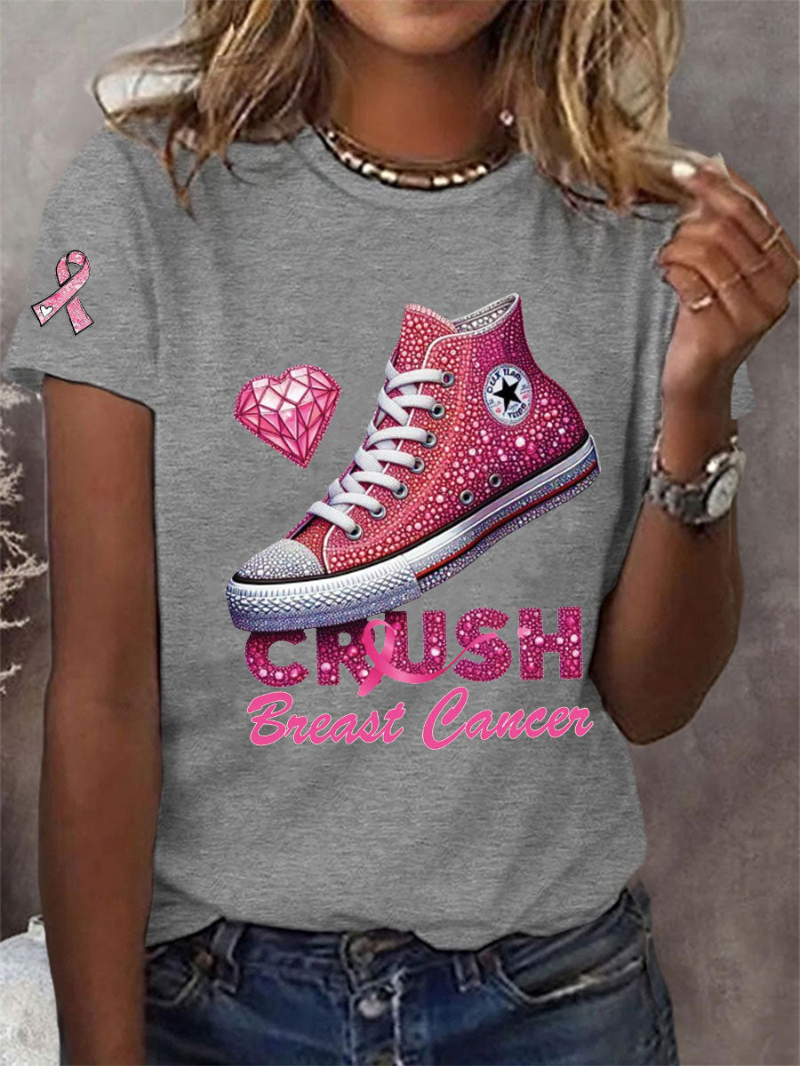 Frauen Crush Brustkrebs gedruckt lässig T-Shirt