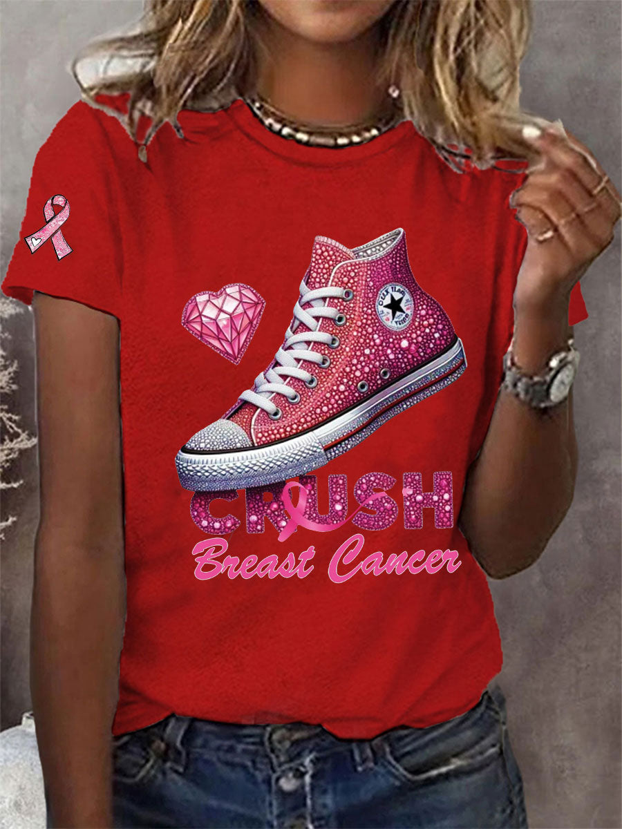 Frauen Crush Brustkrebs gedruckt lässig T-Shirt