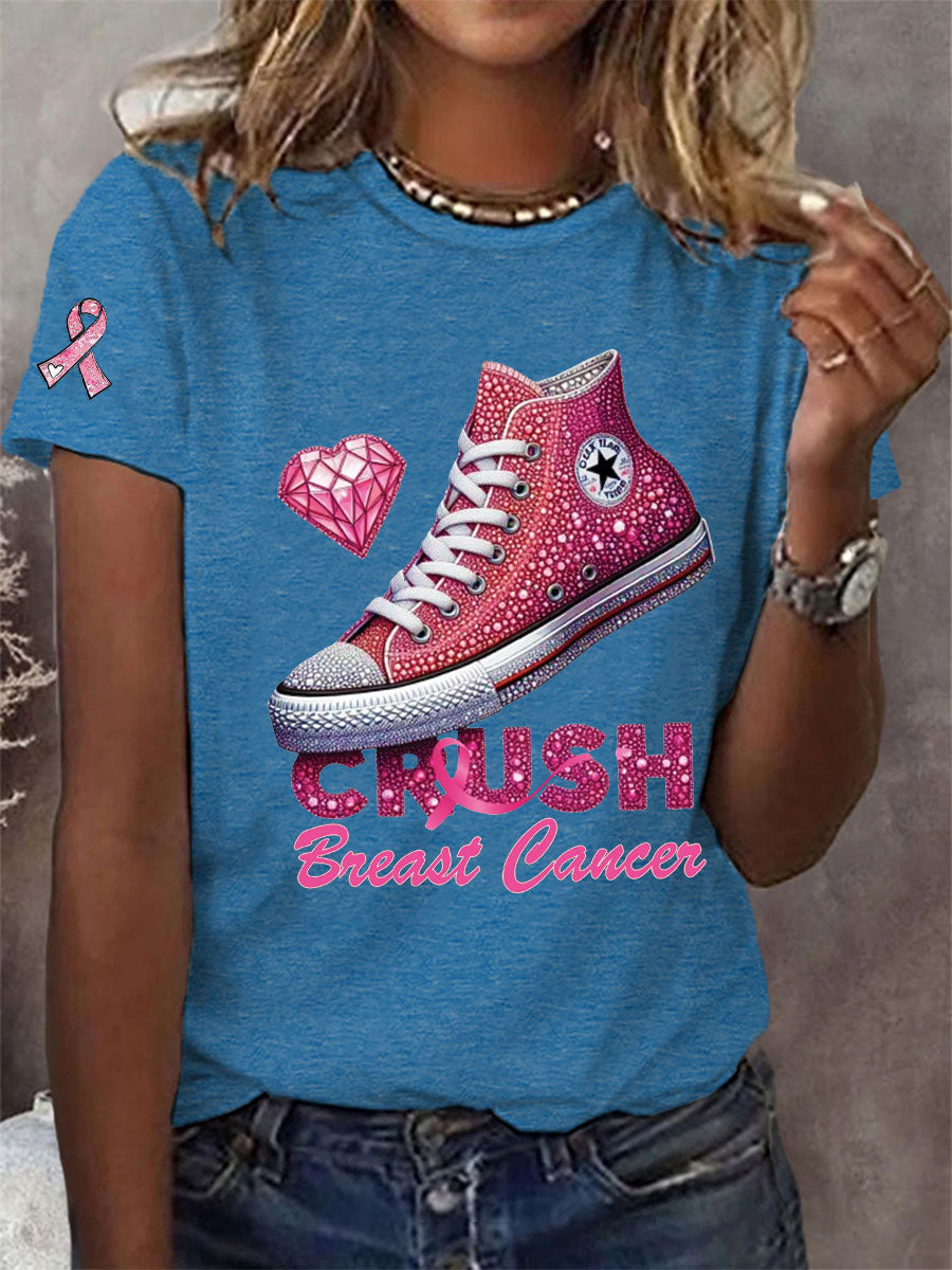 Frauen Crush Brustkrebs gedruckt lässig T-Shirt