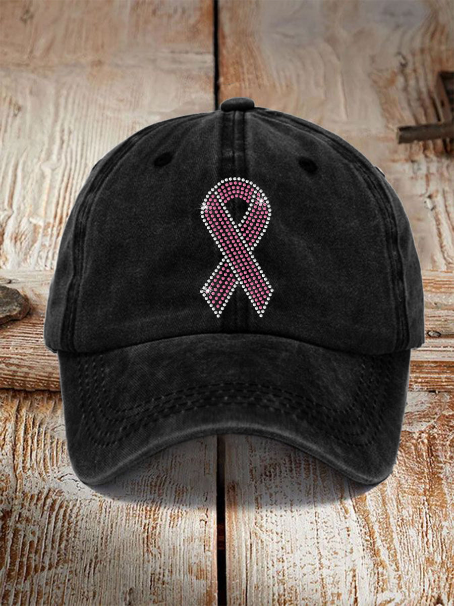 Unisex Strass Rosa Band Muster Hut