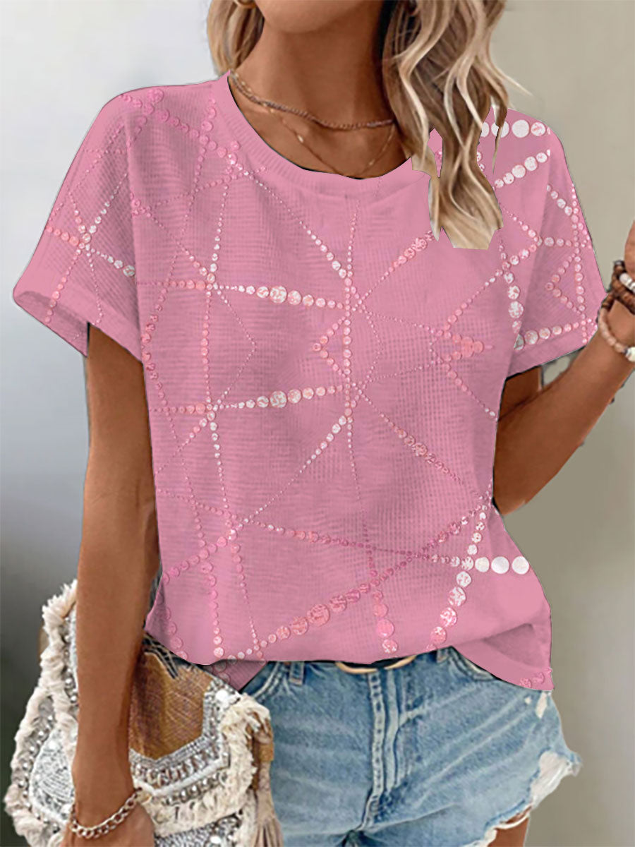 Frauen Brustkrebs Bewusstsein Waffel Print T-Shirt