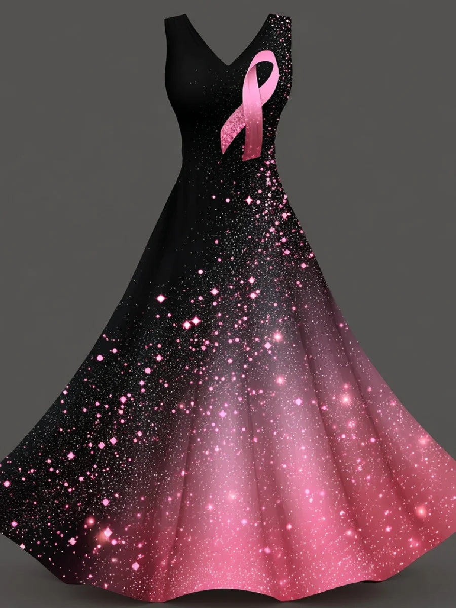 Frauen Rosa Brustkrebs Bewusstsein Kunstdruck Freizeit kleid