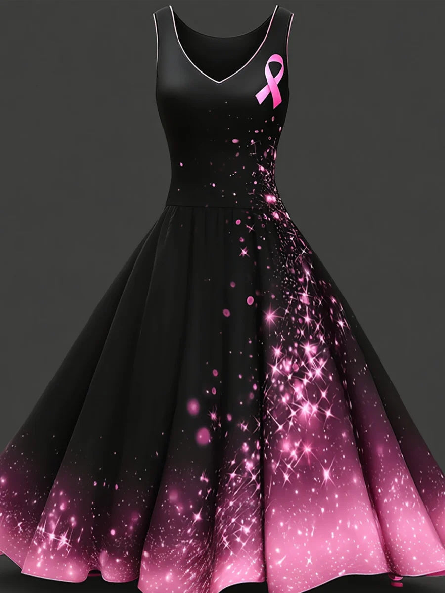 Frauen Rosa Brustkrebs Bewusstsein Kunstdruck Freizeit kleid