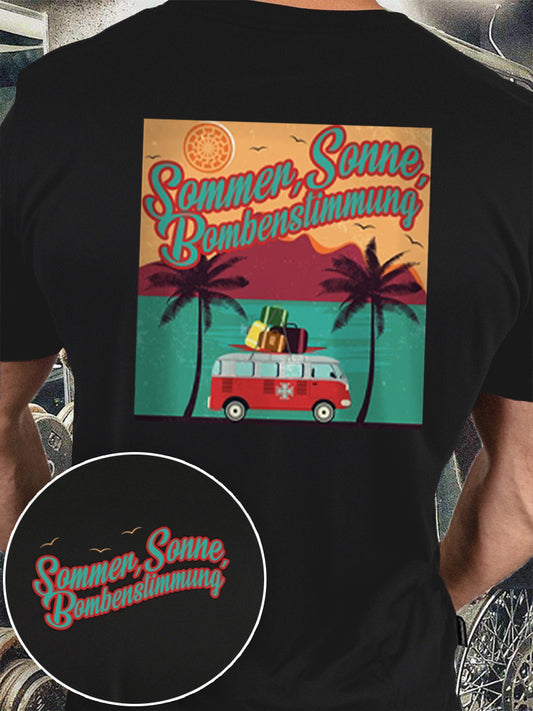 Herren Sommer zeit bedrucktes Kurzarm-T-Shirt