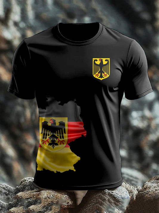Kurzarm-T-Shirt aus Baumwolle für Männer mit Deutschland-Flagge