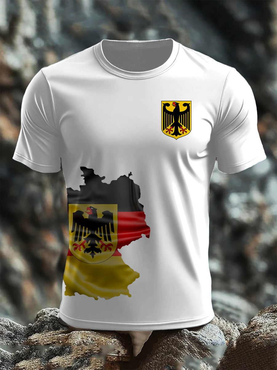 Kurzarm-T-Shirt aus Baumwolle für Männer mit Deutschland-Flagge