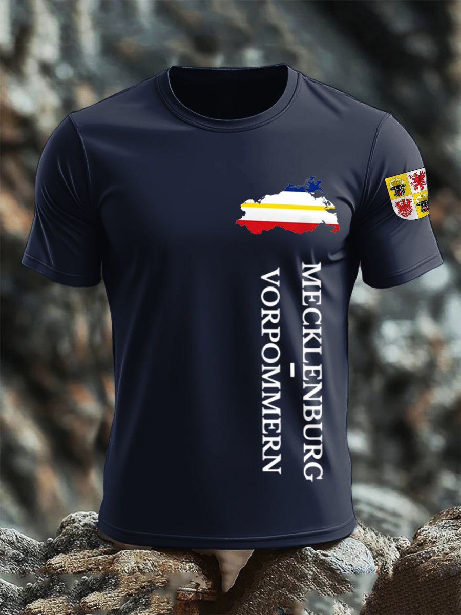 Kurzarm-T-Shirt aus Baumwolle für Herren Mecklenburg-Vor pommern