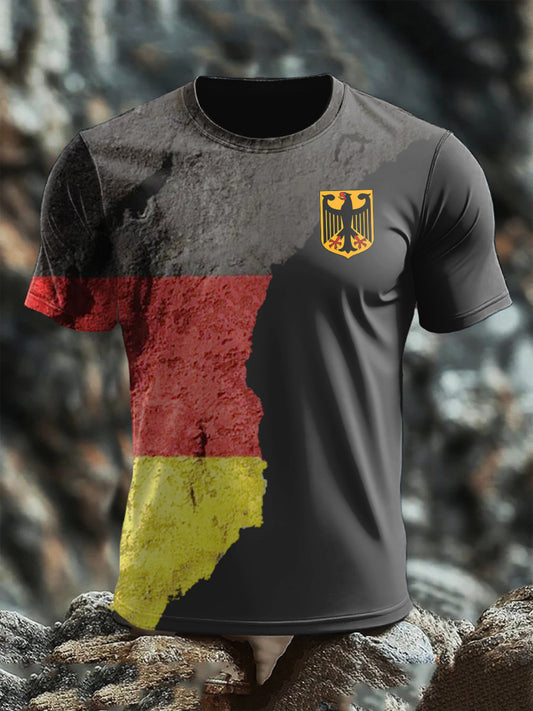 T-Shirt mit kurzen Ärmeln für Männer Deutschland Flag Art