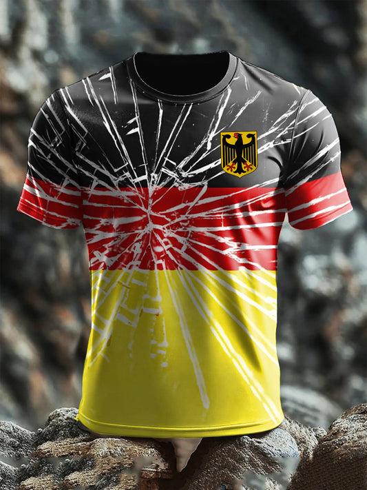T-Shirt mit kurzen Ärmeln für Männer Deutschland Flag Art