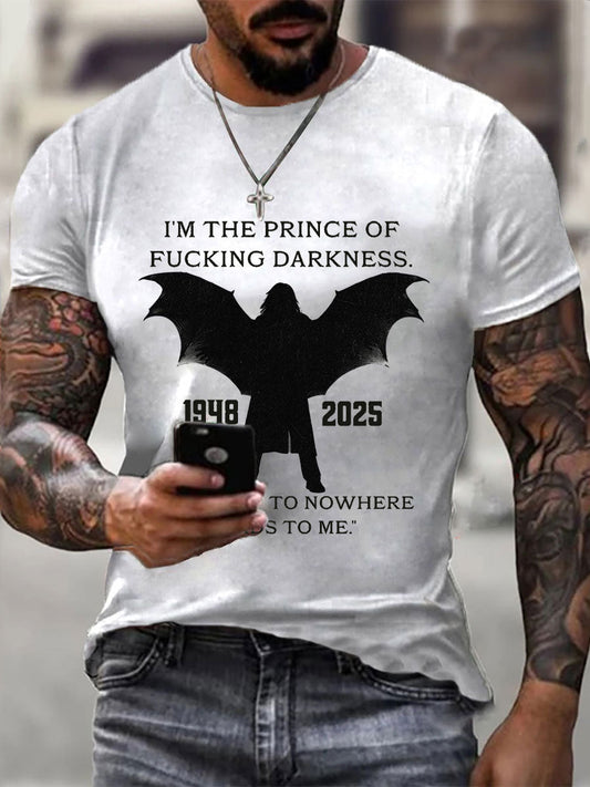 Herren prinz der Dunkelheit gedruckt lässig T-Shirt