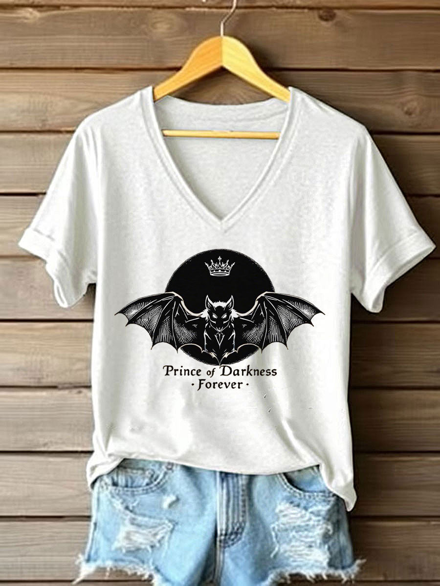 Damen Prince of Darkness bedrucktes lässiges T-Shirt