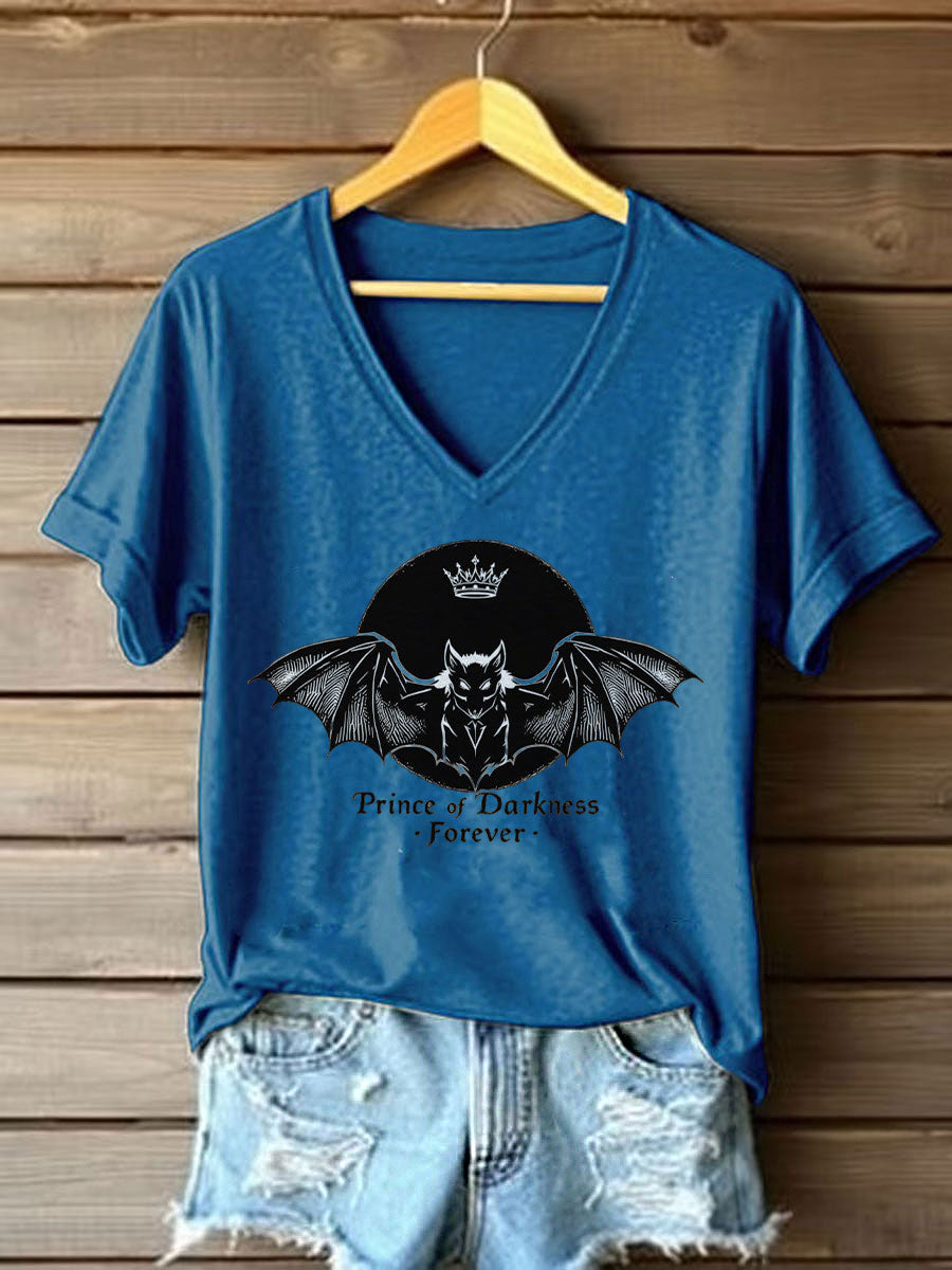 Damen Prince of Darkness bedrucktes lässiges T-Shirt