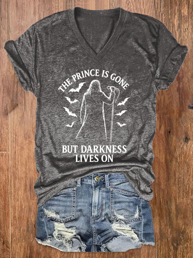 Damen Prince of Darkness bedrucktes lässiges T-Shirt