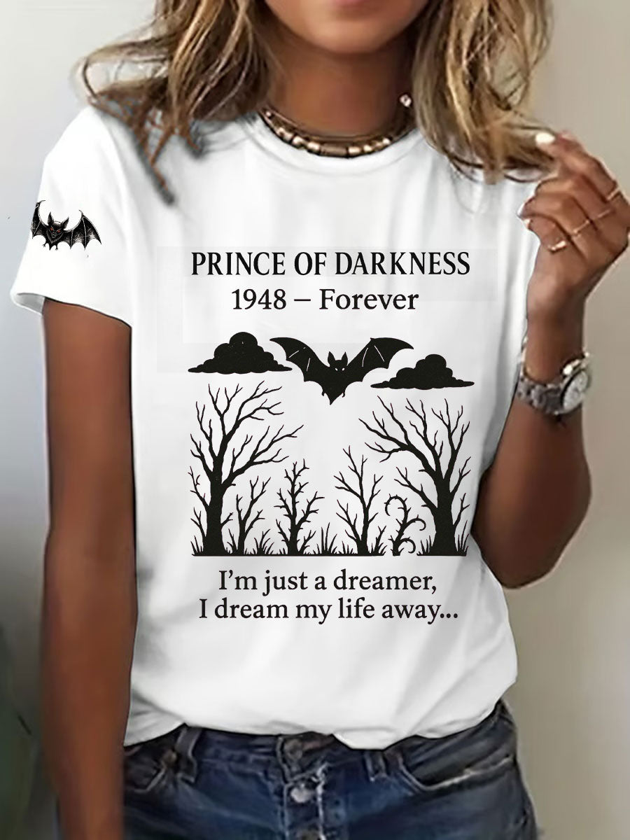 Damen Prince of Darkness bedrucktes lässiges T-Shirt