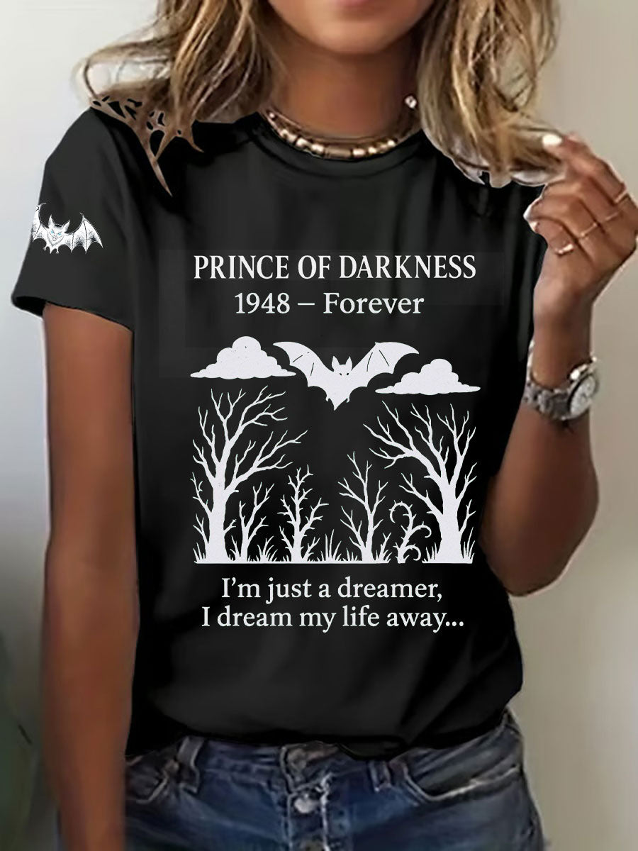 Damen Prince of Darkness bedrucktes lässiges T-Shirt