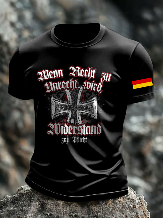 Herren Wenn Recht zu Unrecht wird bedrucktes T-Shirt