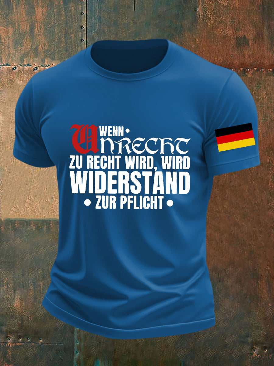 Herren Wenn Recht zu Unrecht wird bedrucktes T-Shirt