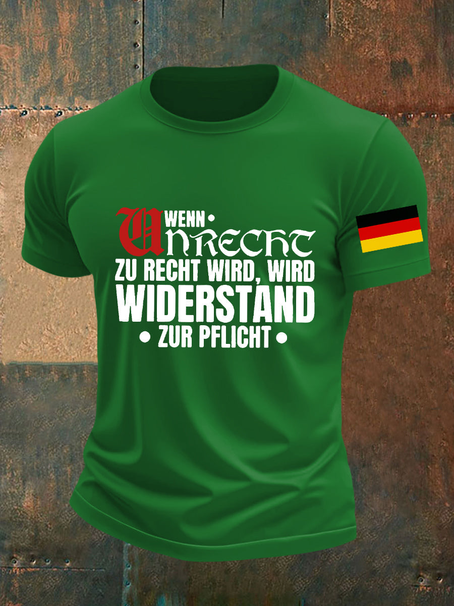 Herren Wenn Recht zu Unrecht wird bedrucktes T-Shirt
