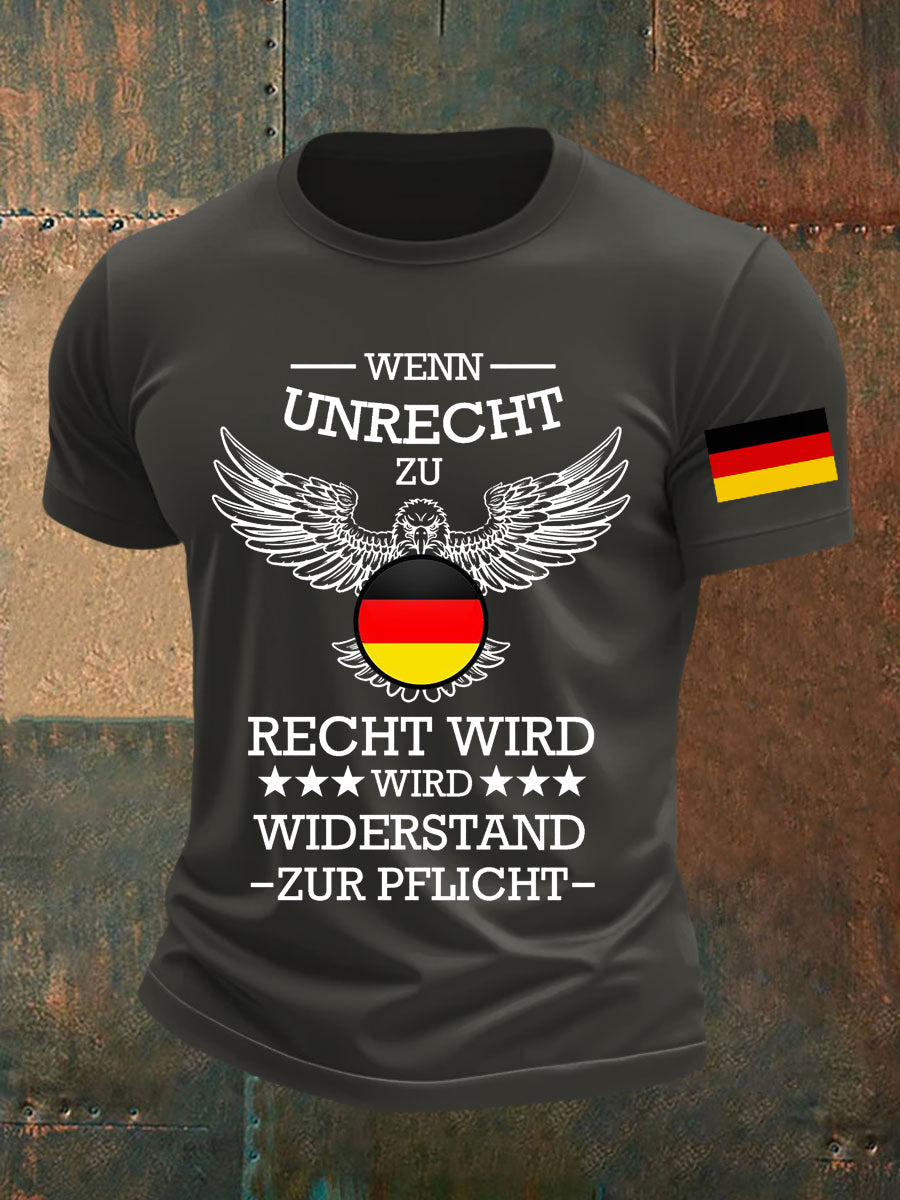 Herren Wenn Recht zu Unrecht wird bedrucktes T-Shirt