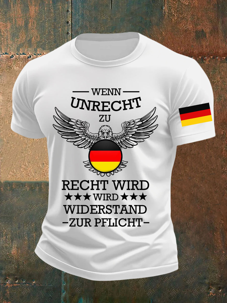 Herren Wenn Recht zu Unrecht wird bedrucktes T-Shirt