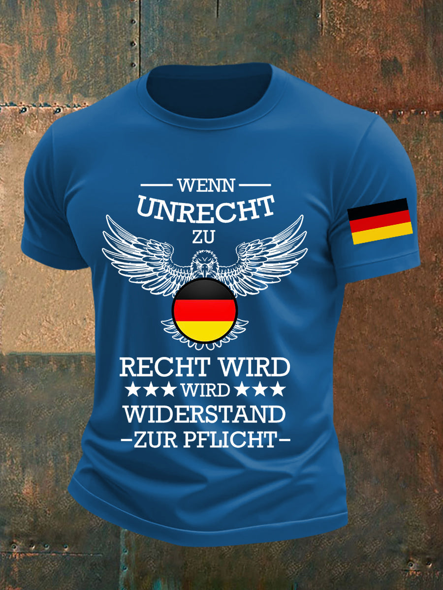 Herren Wenn Recht zu Unrecht wird bedrucktes T-Shirt