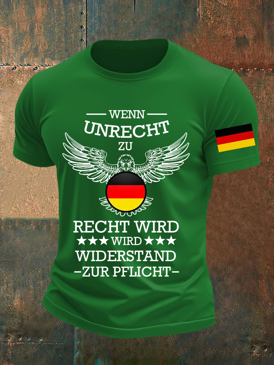 Herren Wenn Recht zu Unrecht wird bedrucktes T-Shirt
