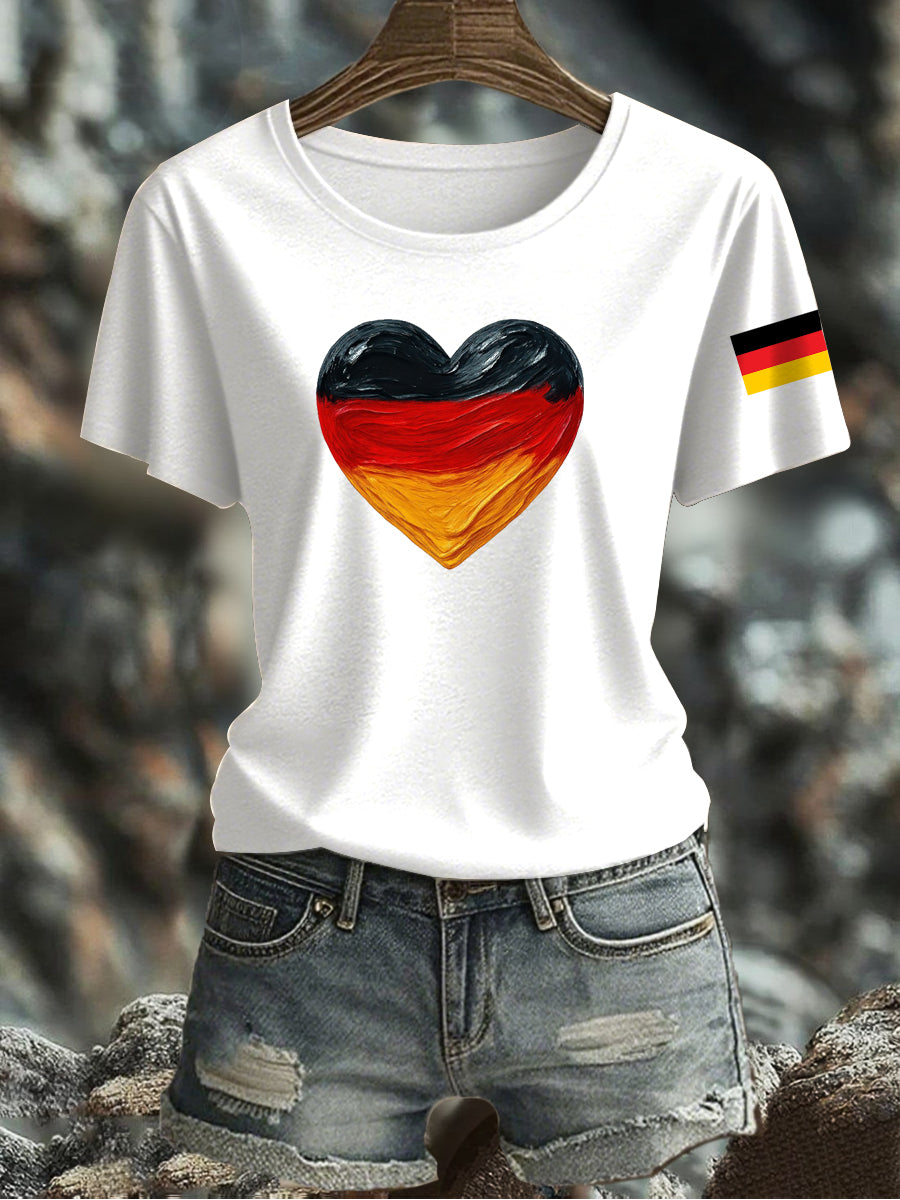 Bedrucktes T-Shirt mit deutscher Flagge für Frauen