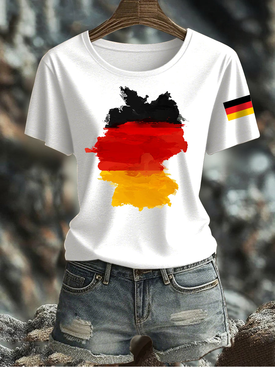 Bedrucktes T-Shirt mit deutscher Flagge für Frauen