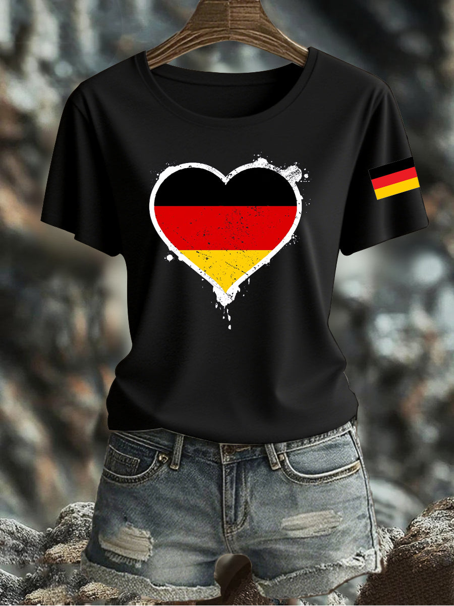 Bedrucktes T-Shirt mit deutscher Flagge für Frauen
