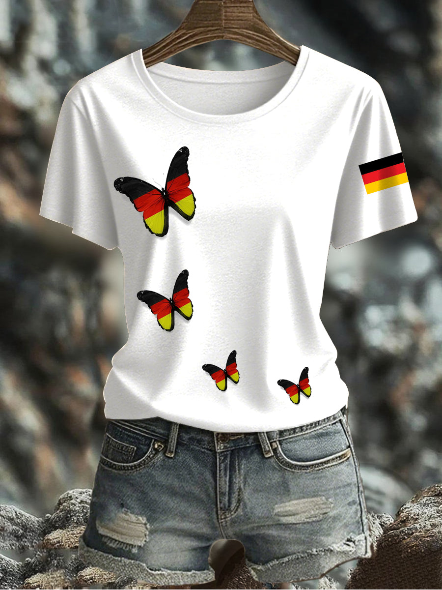 Bedrucktes T-Shirt mit deutscher Flagge für Frauen
