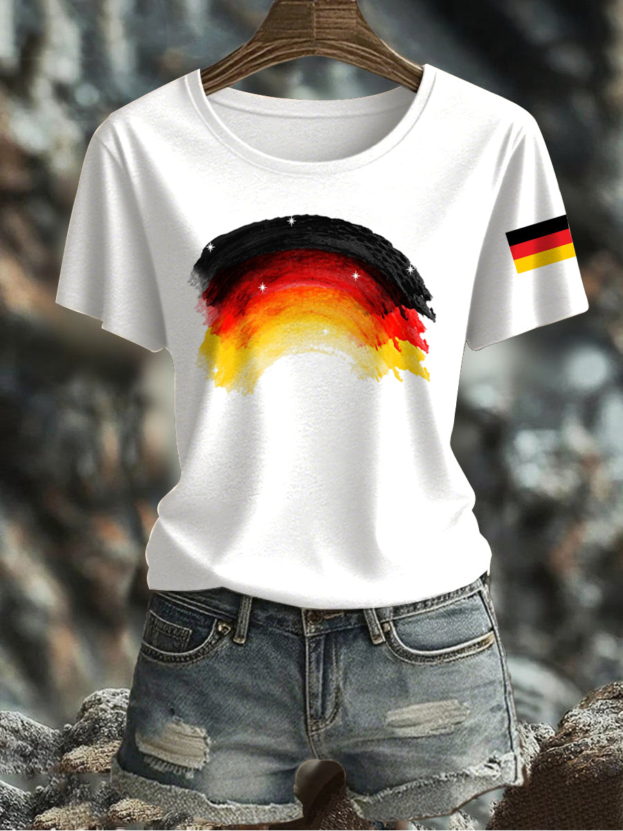 Bedrucktes T-Shirt mit deutscher Flagge für Frauen