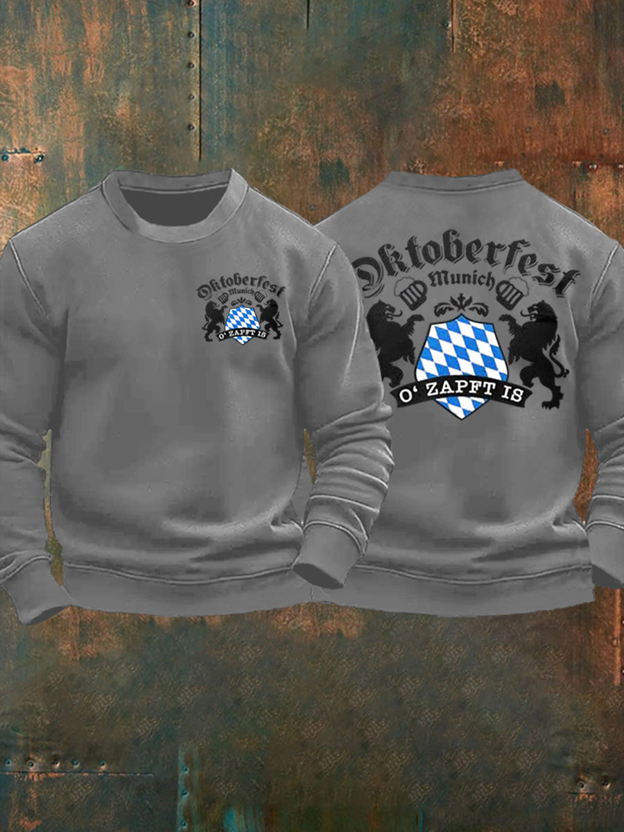 Herren Oktoberfest O'zapft ist lang ärmel iges Sweatshirt bedruckt