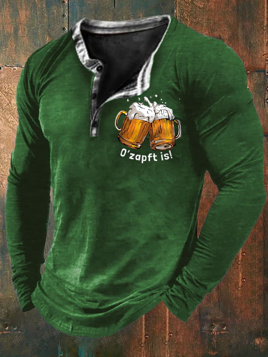 Herren Oktoberfest O'zapft ist Langarm T-Shirt gedruckt