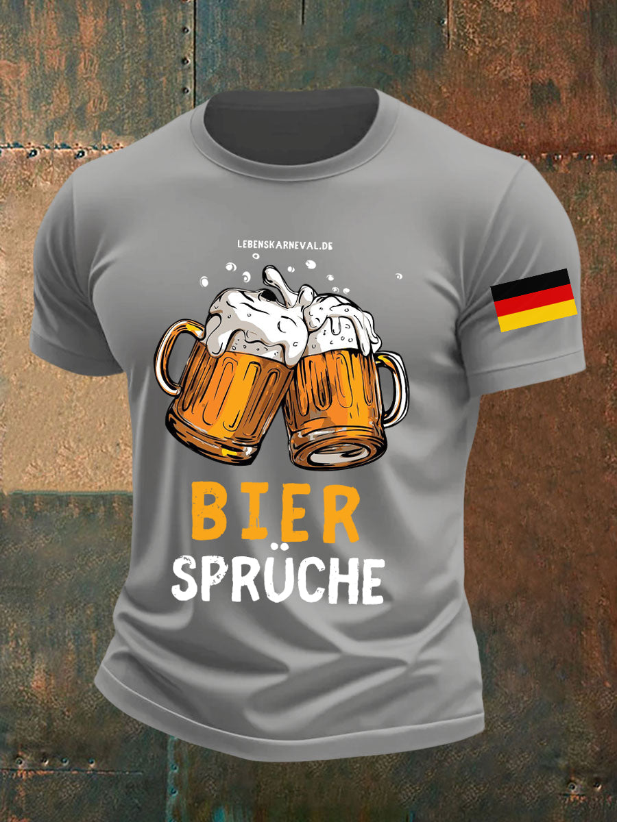 Herren Oktoberfest Bier Bedrucktes T-Shirt
