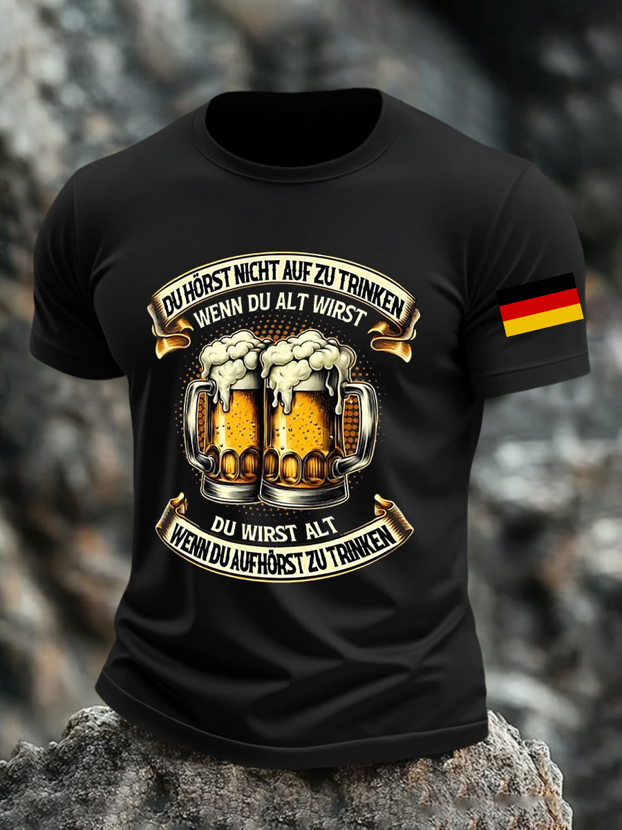 Herren Oktoberfest Bier Bedrucktes T-Shirt