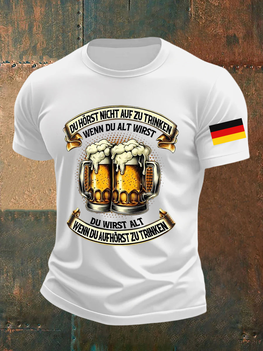 Herren Oktoberfest Bier Bedrucktes T-Shirt