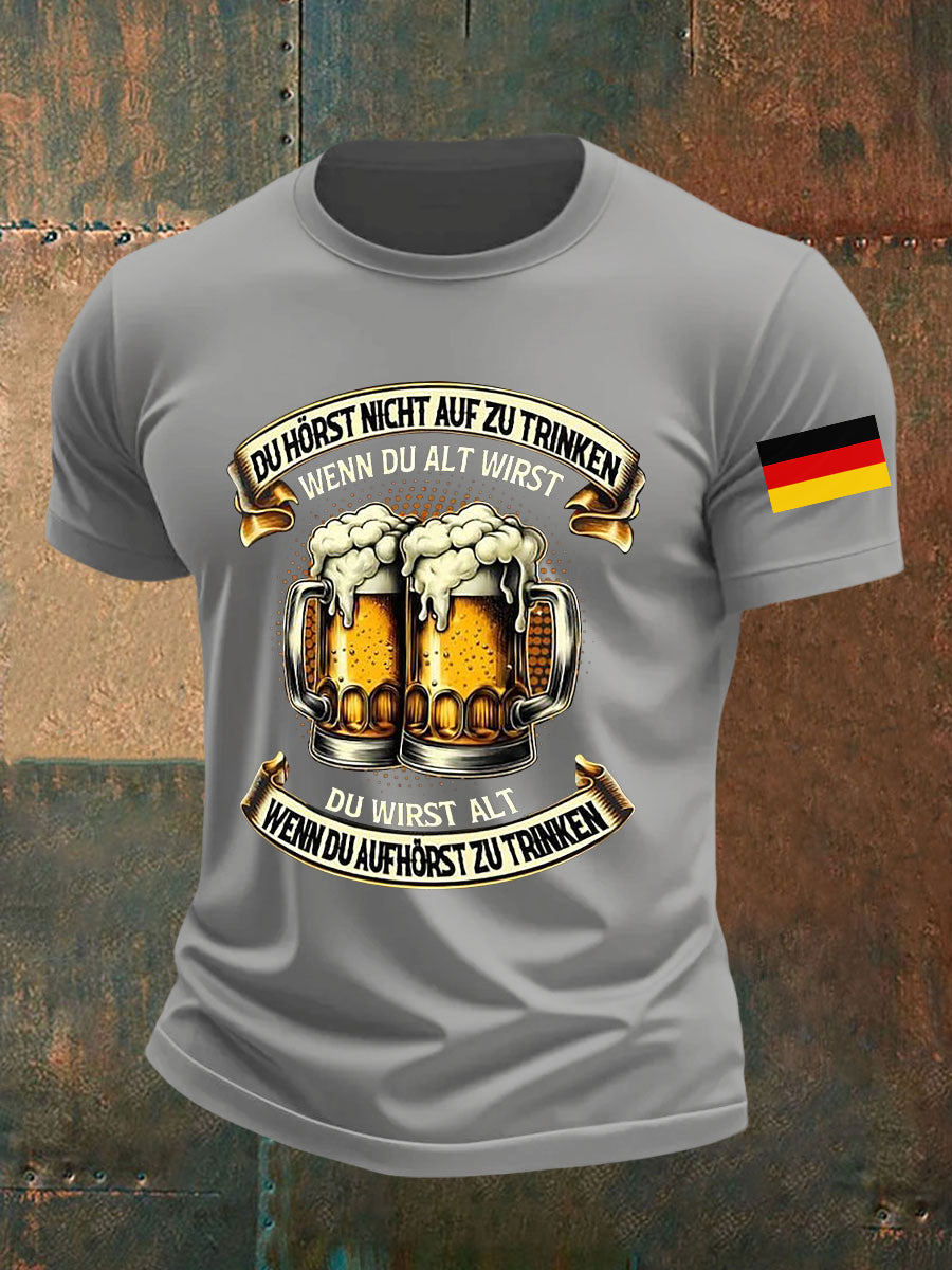 Herren Oktoberfest Bier Bedrucktes T-Shirt