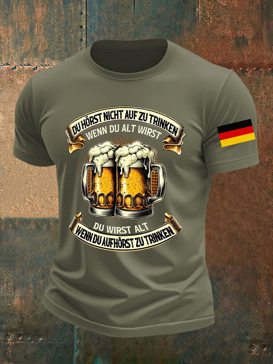 Herren Oktoberfest Bier Bedrucktes T-Shirt