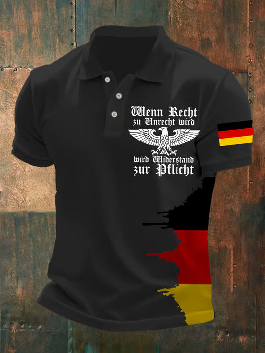 Herren Wenn Recht zu Unrecht wird Print Polo Shirt
