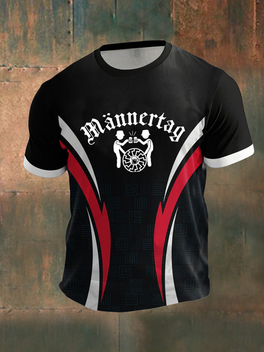 Männer Männer Männer bedrucktes Kurzarm-T-Shirt