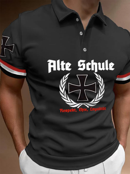 Herren Alte Schule Print Casual Shirt