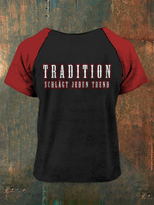Herren tradition schlägt jeden bedrucktes kurzärmliges T-Shirt