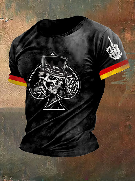 Bedrucktes Kurzarm-T-Shirt für Männer Alte Schule